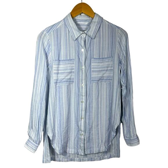 Athleta Striped Long Sleeve Button Down Top Size XS - Picture 1 of 8